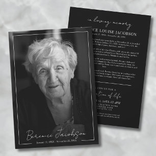 Invitation Service Funèbre Simple et Élégant d'Adieu
