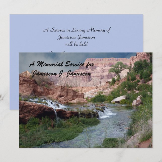 Invitation Service Memorial Cascade Paysage Paysage Paysage (Devant / Derrière)