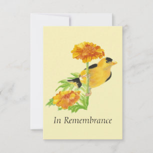Invitation Service Memorial personnalisé Goldfinch & Marigold