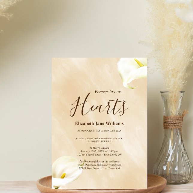 Invitation Service Mémorial Pour Toujours Dans Nos Coeurs | L (Créateur téléchargé)