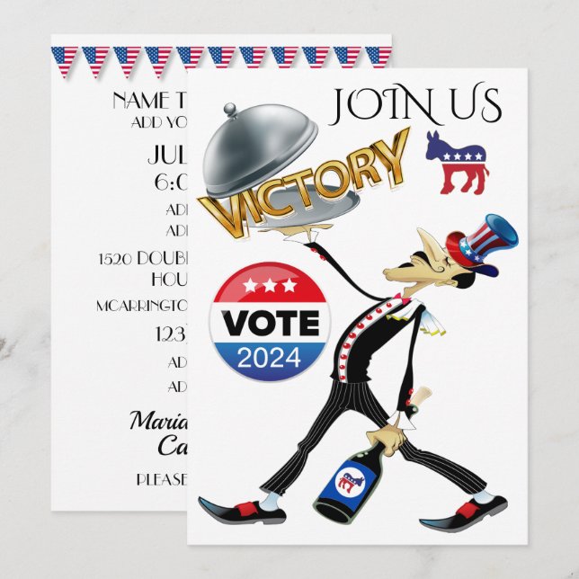 Invitation Servir la victoire électorale pour la version démo (Devant / Derrière)