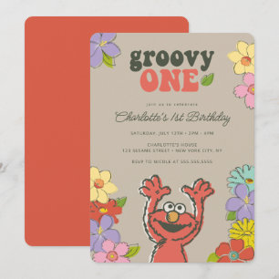 Invitation Sesame Street Elmo   Anniversaire floral Super