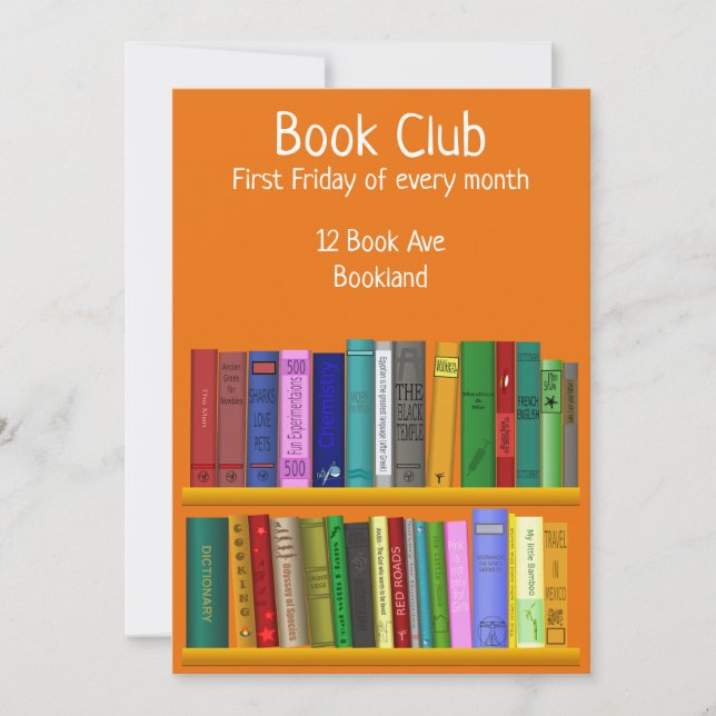 Invitation Session de livre de groupe de Bookclub (Devant)