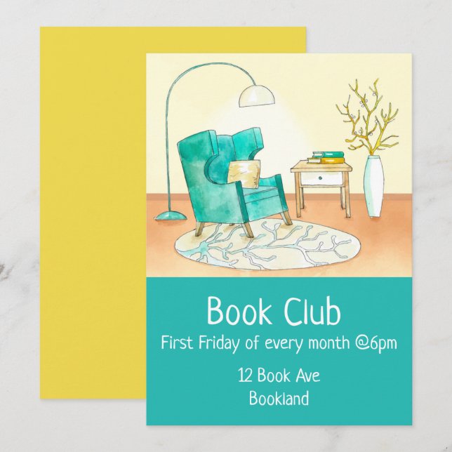 Invitation Session du livre du groupe Bookclub (Devant / Derrière)