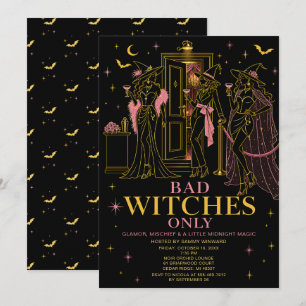 Invitation Seulement mauvaises sorcières Soirée Halloween ent