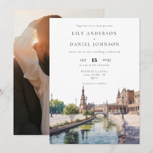 Invitation Séville Espagne Destination Photo Mariage