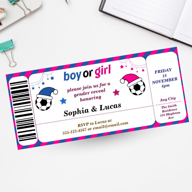 Invitation sexe du football révéler style de billet Invitatio (Créateur téléchargé)