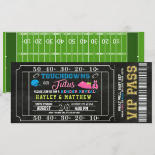 Invitation Sexe Révéler Football Billet Touchdown ou Tutus