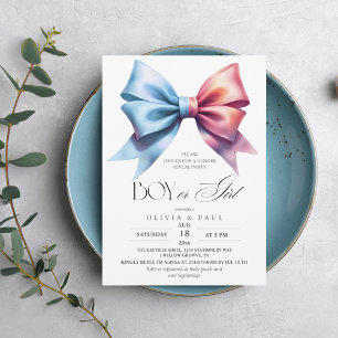 Invitation Sexe Révéler rose bleu Bow Baby shower Party