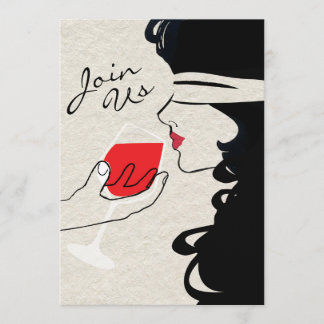 Invitation sexy de dégustation de vin