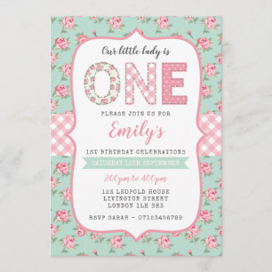 Invitation Shabby Chic 1er anniversaire