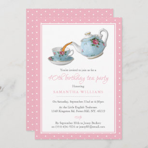 Invitation Shabby Chic Annithday Tea Party