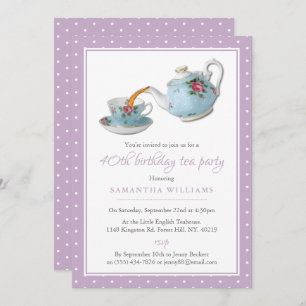 Invitation Shabby Chic Annithday Tea Party