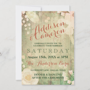 Invitation Shabby Chic Florals   MARIAGE