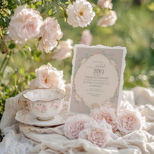 Invitation Shabby chic Tea Party Fête des mariées