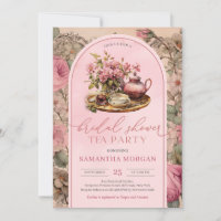 Shabby chic vintage fuchsia rose Fête du thé de la