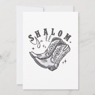 Invitation Shalom à tous Cowboy Hanukkah juif de l'Ouest 
