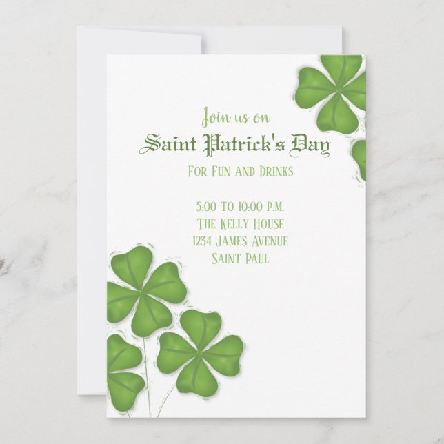 Invitation shamrock (Devant)