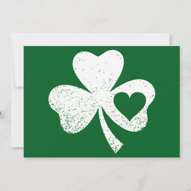 Invitation Shamrock de coeur de Green Jour de la Saint Patric (Devant)