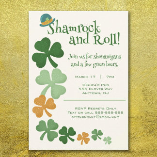 Invitation Shamrock de la Saint-Patrick