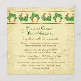 Invitation Shamrock et Mariage irlandais d'or