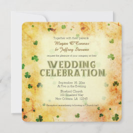 Invitation shamrock irlandais d'aquarelle russe