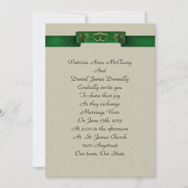 Invitation Shamrock irlandais élégant (Devant)