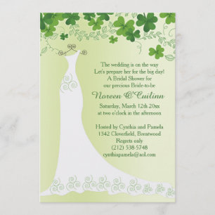 Invitation shamrock irlandais, Fête de l'mariée de la robe ma