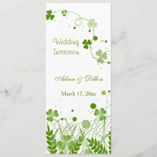 Invitation shamrock irlandais tourbillonnant dans un Mariage 