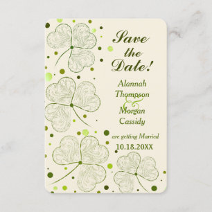 Invitation Shamrock Pois Mariage Enregistrer La Date