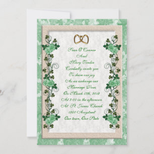 Invitation shamrocks et roses irlandais