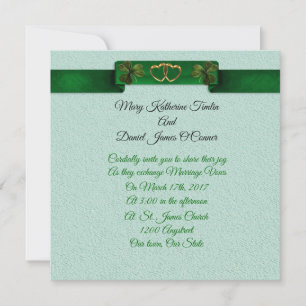 Invitation Shamrocks et ruban irlandais