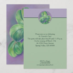 Invitation Shamrocks vertes de trèfle sur la St. Patrick's Da