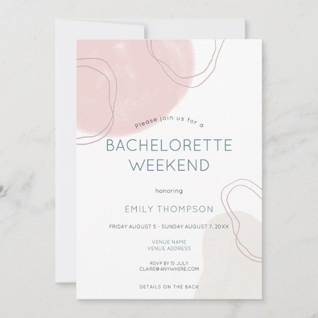 Invitation Shapes Lines Itinéraire Bachelorette Party Week-en (Devant)