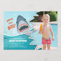 Shark Birthday Pool party garçon Shark Bite Bait B