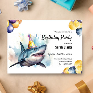 Invitation Shark Sea Life Aquarium Célébration d'anniversaire