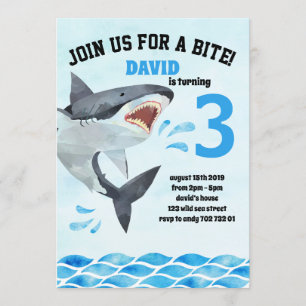 Invitation Shark Summer Boy fête d'anniversaire Sharktastic
