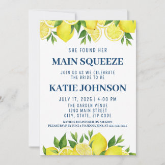 Invitation She Found Her Main Squeeze Bridal Shower Invite