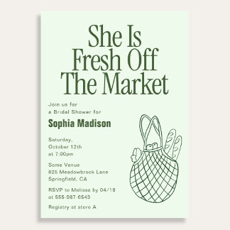 Invitation She Is Fresh Off Retro Bridal Shower