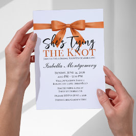 Invitation She’s Tying the Knot Theme Orange Bow