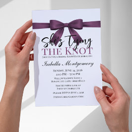 Invitation She’s Tying the Knot Theme Plum Bow