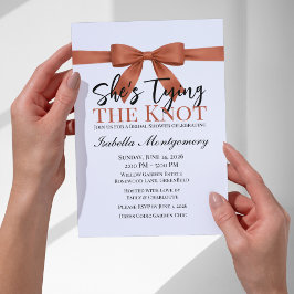Invitation She’s Tying the Knot Theme Terracotta Bow