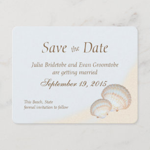 Invitation Shell Beach Sea Shore Enregistrer la date