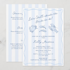 Invitation Shell-ebrate Hand-Drawn Crustacean Bridal Shower