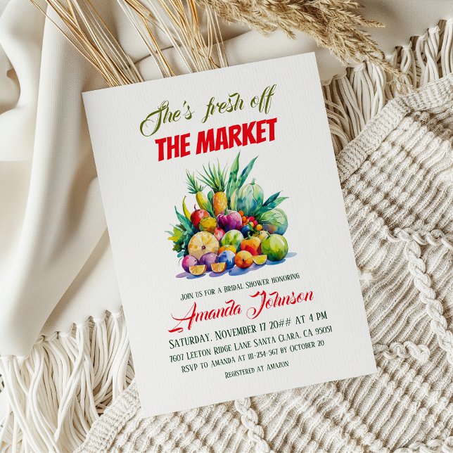 Invitation She's Fresh Off the Market Farmhouse Bridal Shower (Créateur téléchargé)