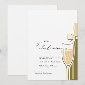 Invitation She's On Cloud Wine Champagne Bridal Shower