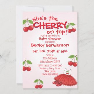 Invitation She's the CHERRY on top Baby Shower
