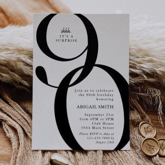 Invitation Shh It's a Surprise 90th Birthday Party
