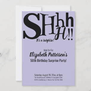 Invitation Shhh C'est une surprise fête d'anniversaire Adult 