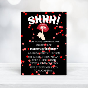 Invitation SHHH ! Fête d'anniversaire surprise